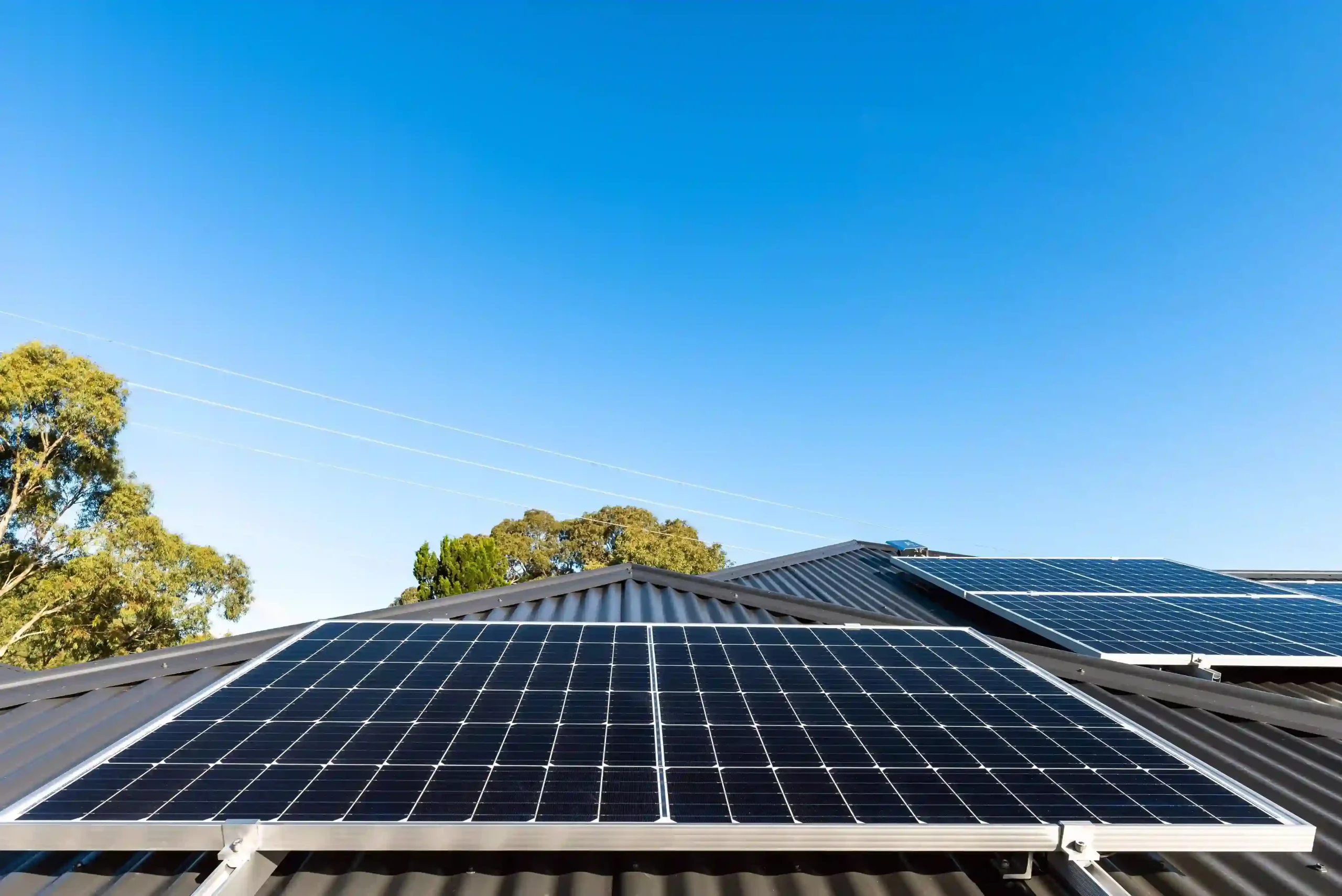 Solar panels installed on a metal roof in Rockhampton.